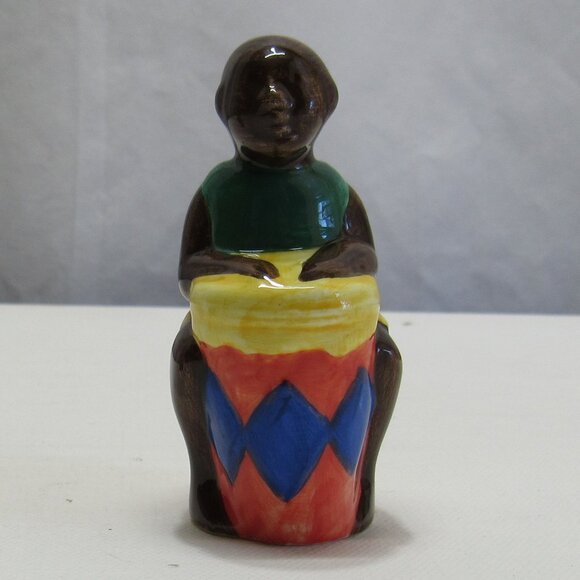 Avon African Black Caribbean Dancers Drummers Salt & Pepper Shakers Ceramic - Picture 6 of 10